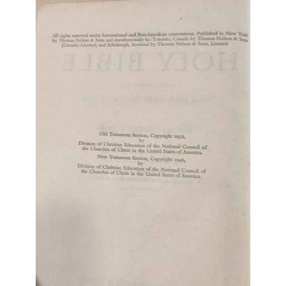 Holy Bible Revised Standard Version RSV Nelson 1952 Faux Leather Black - Picture 11 of 16